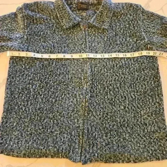 Vintage Y2K Free People Shades Of Blue Collared Zip Up Cardigan Size Medium - Picture 7 of 8